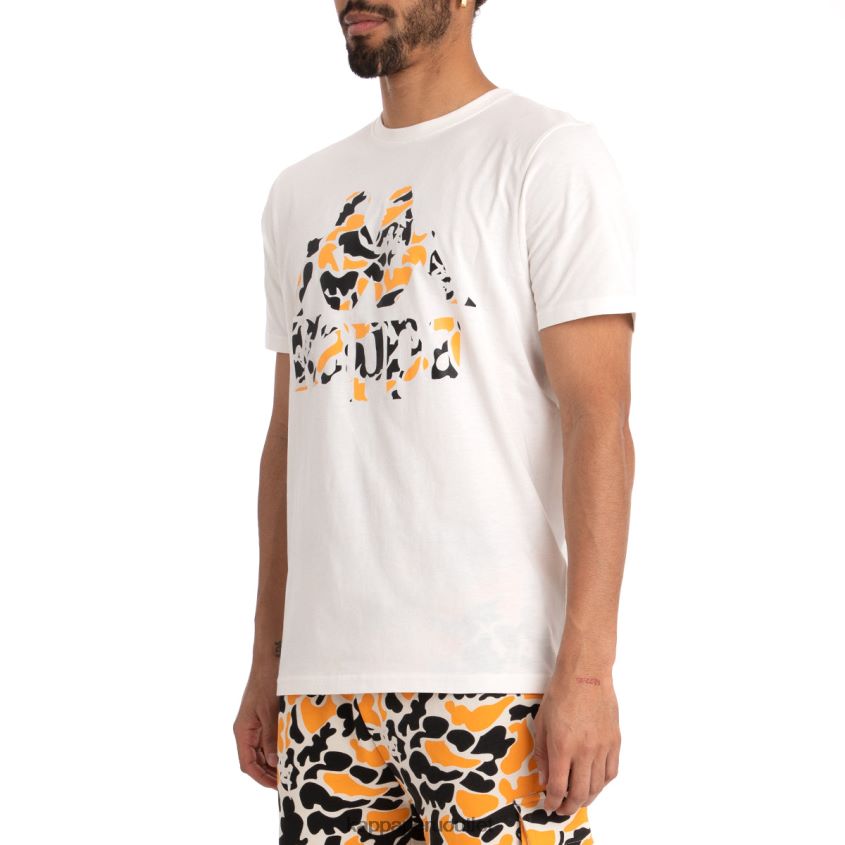 Kappa hombres auténtica camiseta phullo humo negro blanco 2XPNV6177