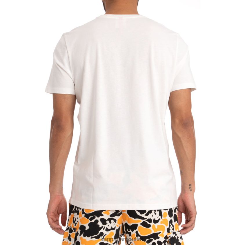 Kappa hombres auténtica camiseta phullo humo negro blanco 2XPNV6177