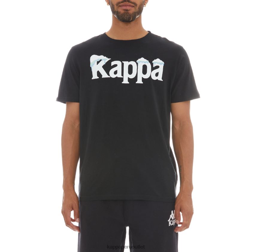 Kappa hombres auténtica camiseta sfreeze humo negro 2XPNV6178