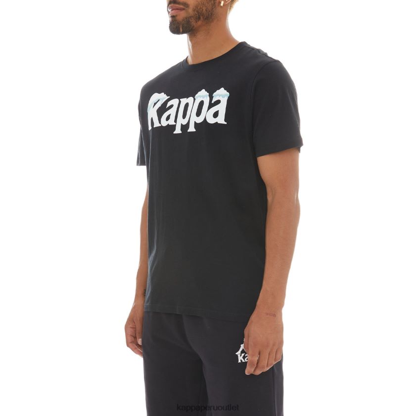 Kappa hombres auténtica camiseta sfreeze humo negro 2XPNV6178