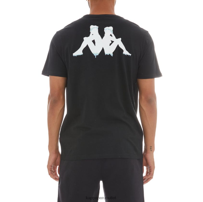 Kappa hombres auténtica camiseta sfreeze humo negro 2XPNV6178