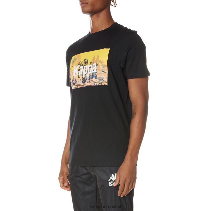 Kappa hombres camiseta autentica del cairo negro azabache 2XPNV6164
