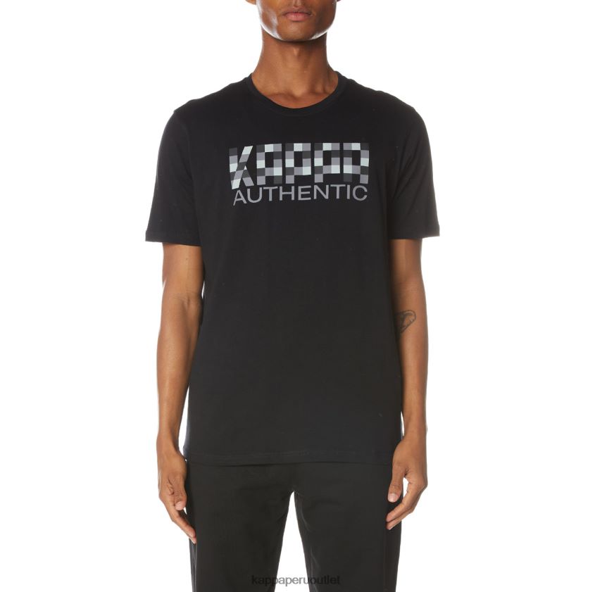 Kappa hombres camiseta autentica del rio azabache negro 2XPNV6133