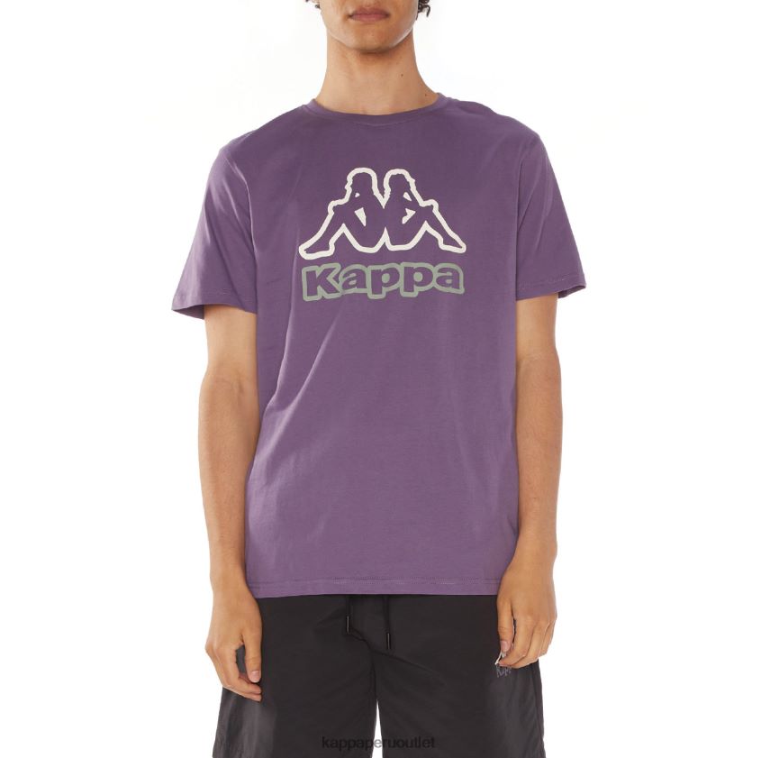 Kappa hombres camiseta con logo de ostesso Violeta 2XPNV6122