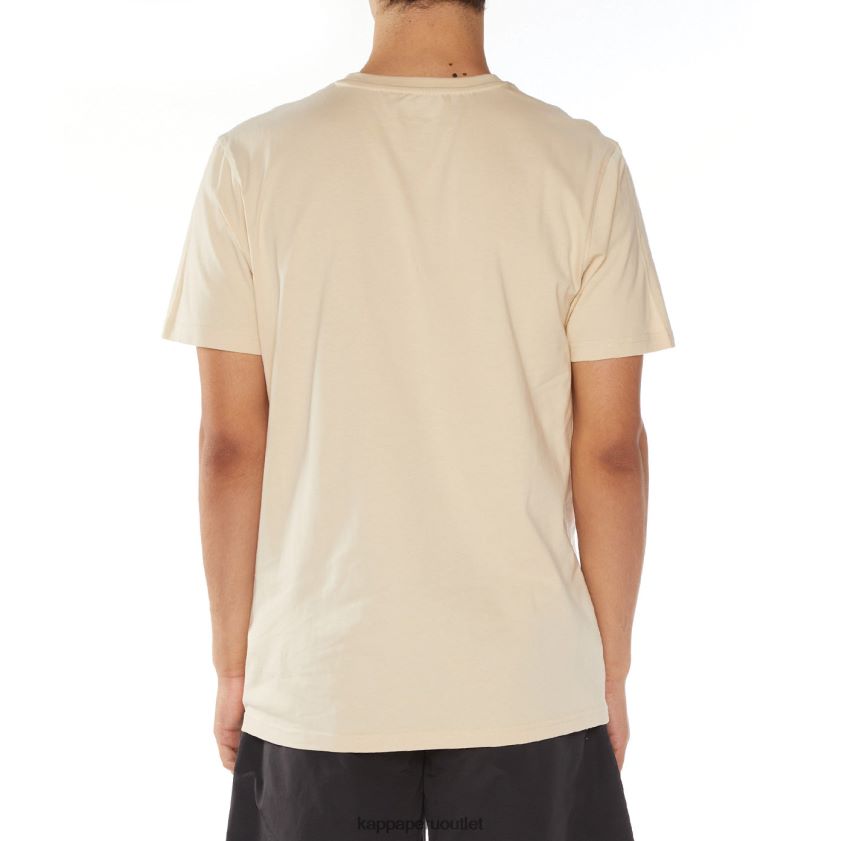 Kappa hombres camiseta con logo de ostesso beige 2XPNV6115