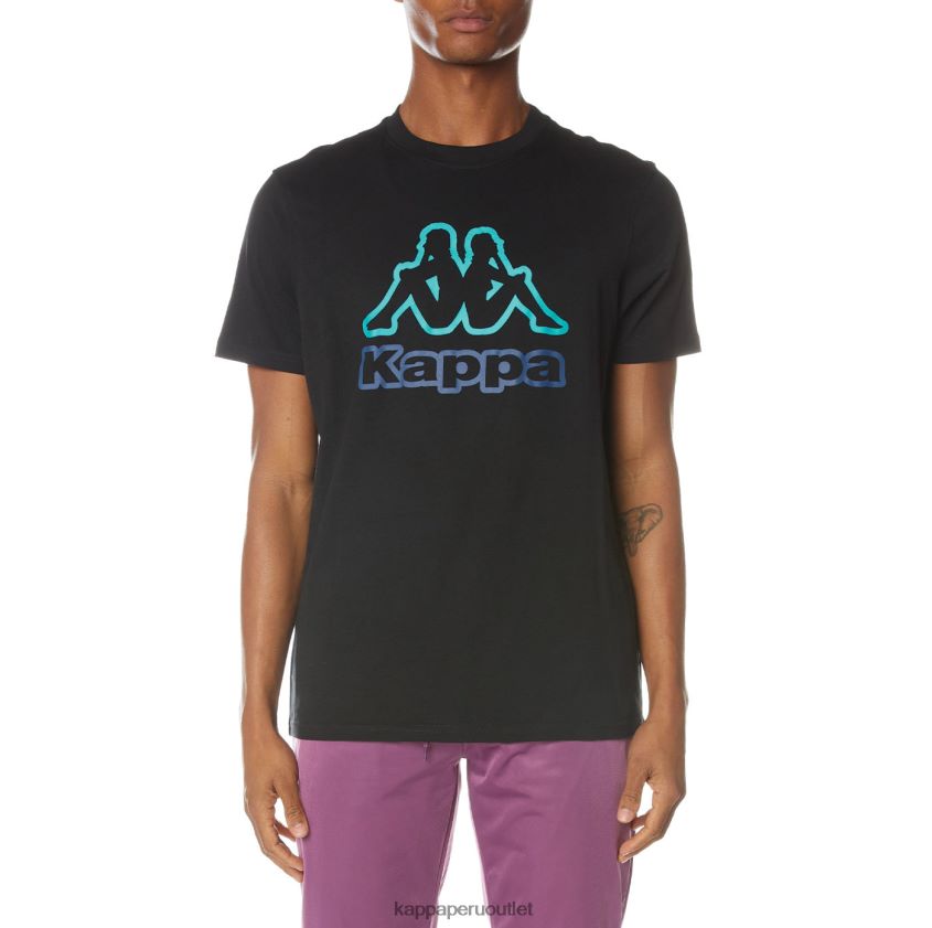 Kappa hombres camiseta con logo estampado negro azabache 2XPNV6160