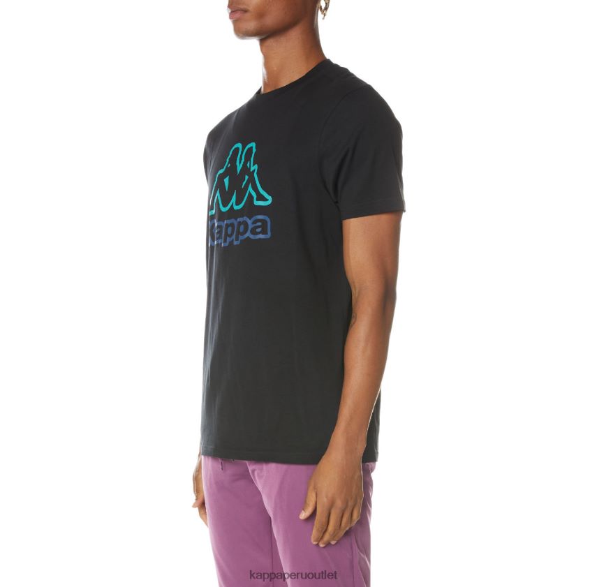 Kappa hombres camiseta con logo estampado negro azabache 2XPNV6160
