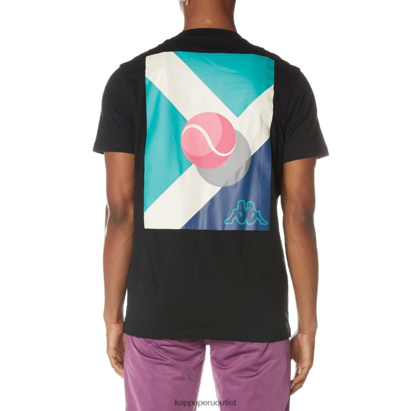 Kappa hombres camiseta con logo estampado negro azabache 2XPNV6160