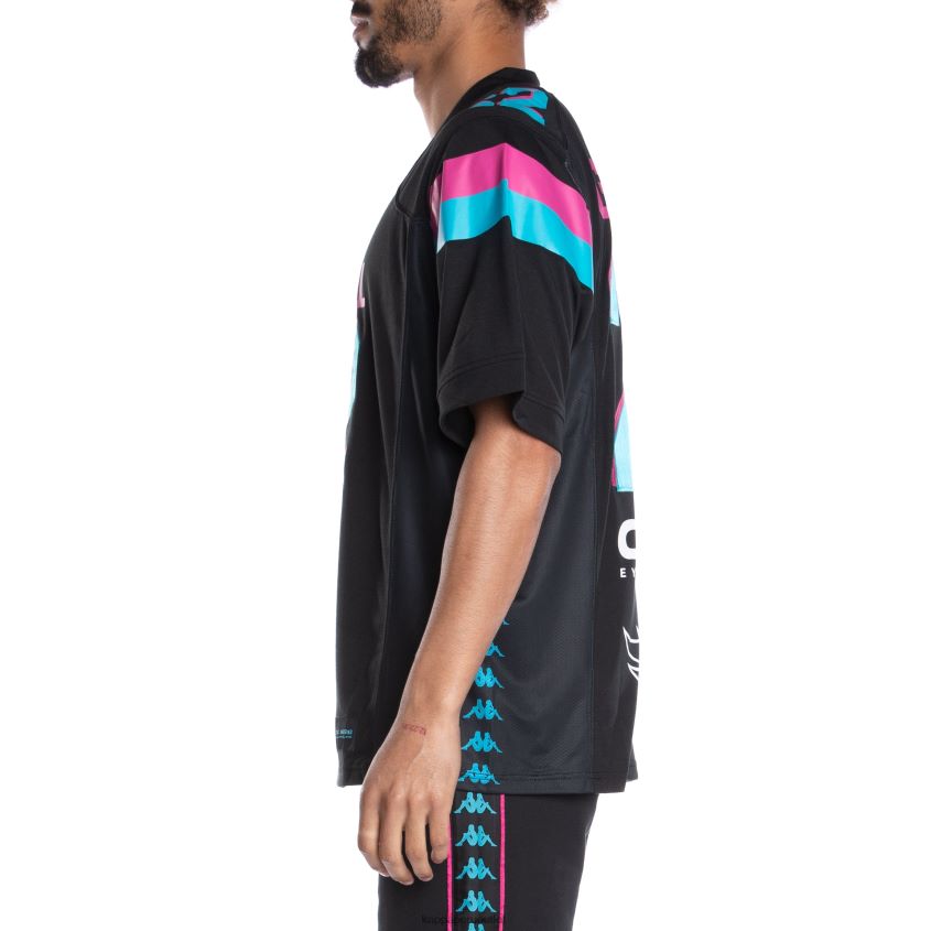 Kappa hombres camiseta de futbol 222 banda gumball glend negro 2XPNV6194