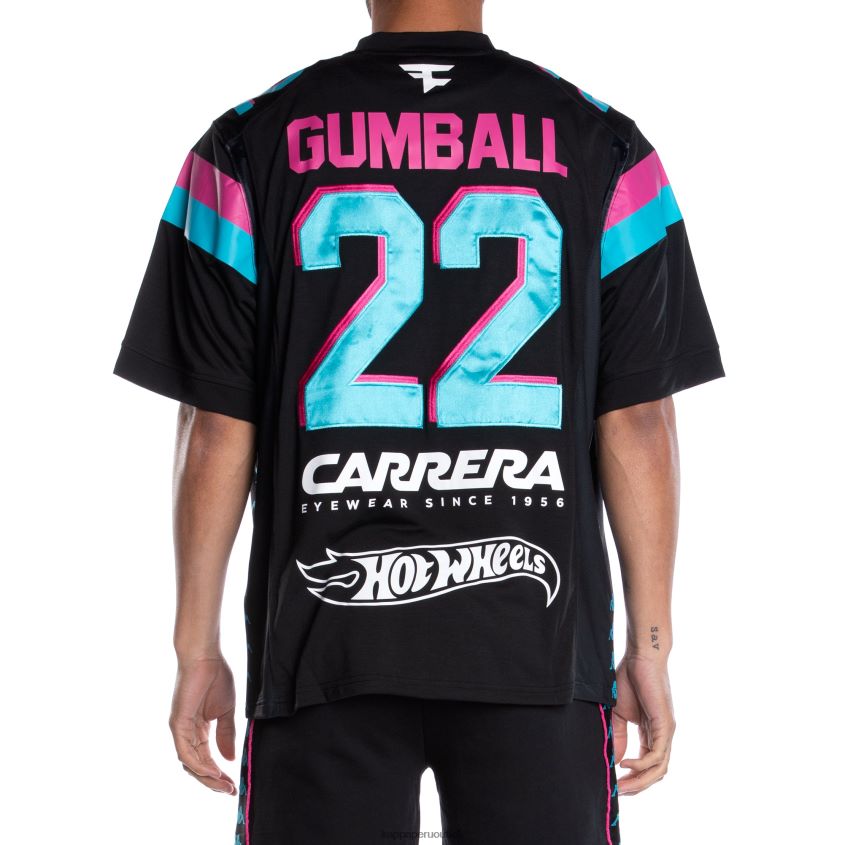 Kappa hombres camiseta de futbol 222 banda gumball glend negro 2XPNV6194
