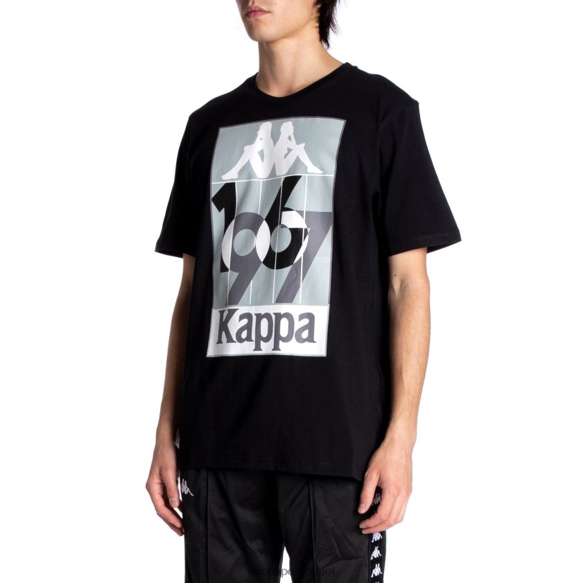 Kappa hombres camiseta de quinn azabache negro 2XPNV6139
