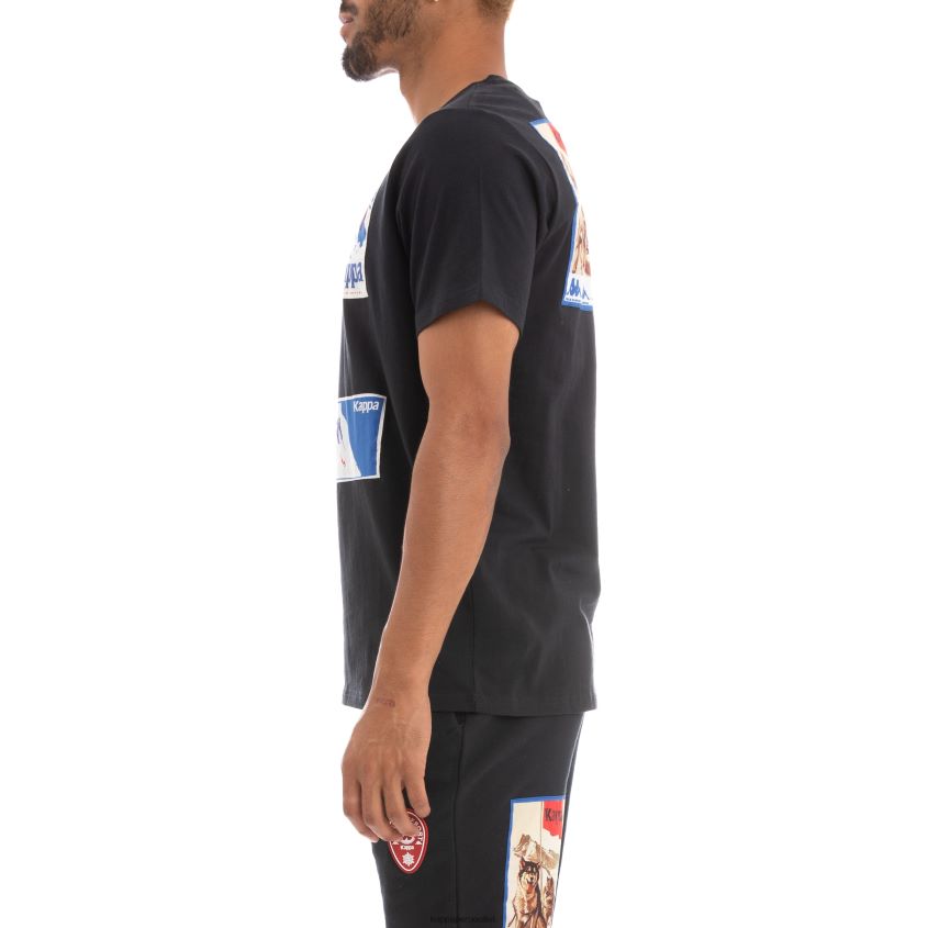 Kappa hombres camiseta espaciadora auténtica negro 2XPNV6179