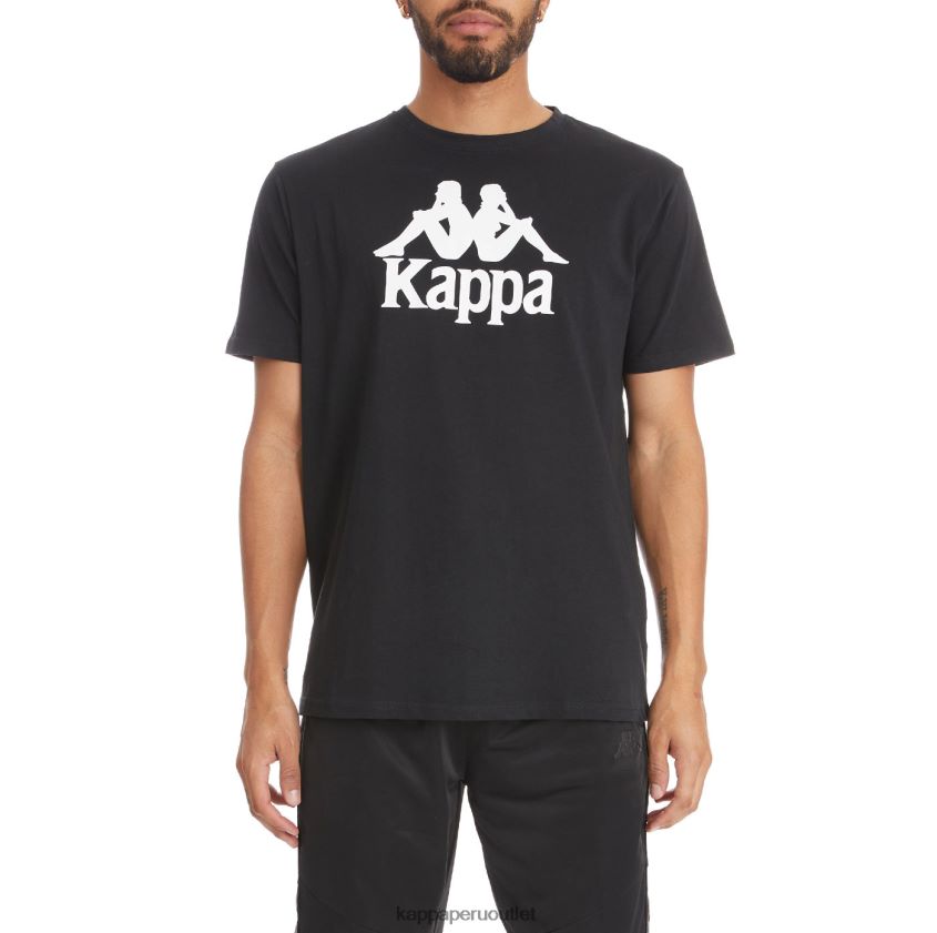 Kappa hombres camiseta estessi autentica blanco negro 2XPNV6189