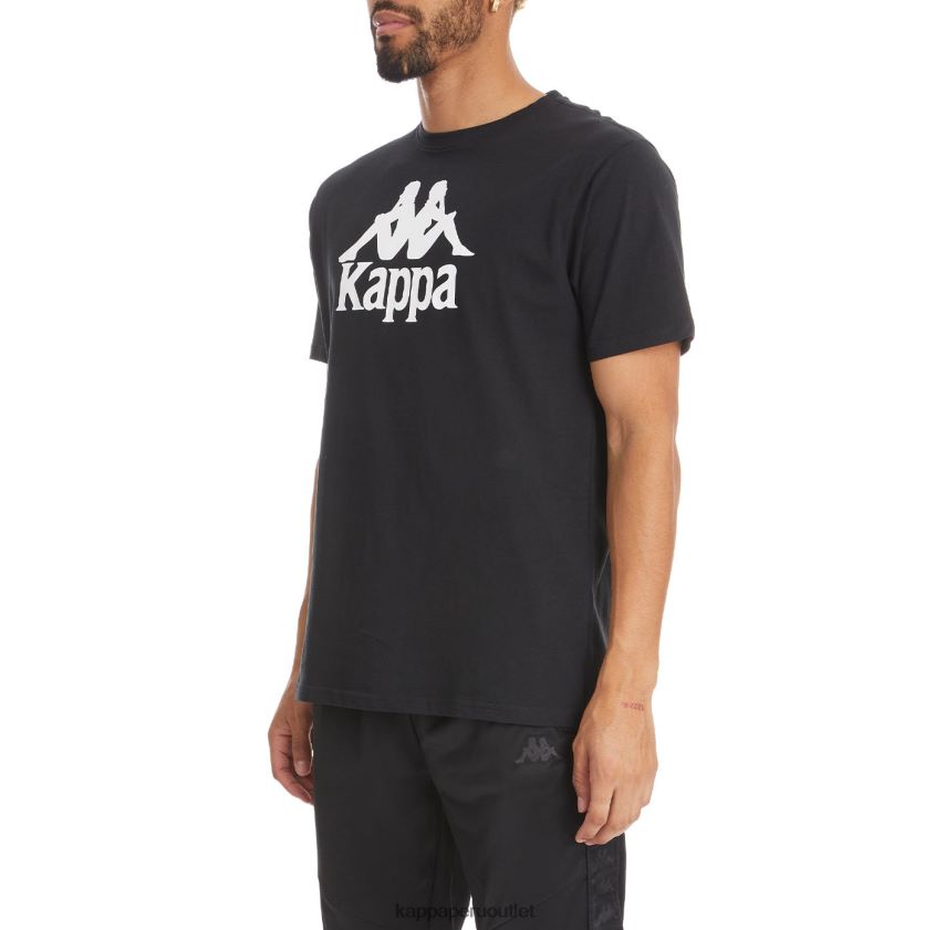 Kappa hombres camiseta estessi autentica blanco negro 2XPNV6189