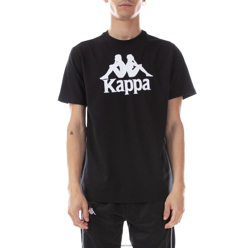 Kappa hombres camiseta estessi autentica blanco negro 2XPNV6190