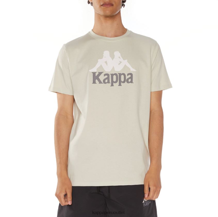 Kappa hombres camiseta estessi autentica gris blanco 2XPNV6127