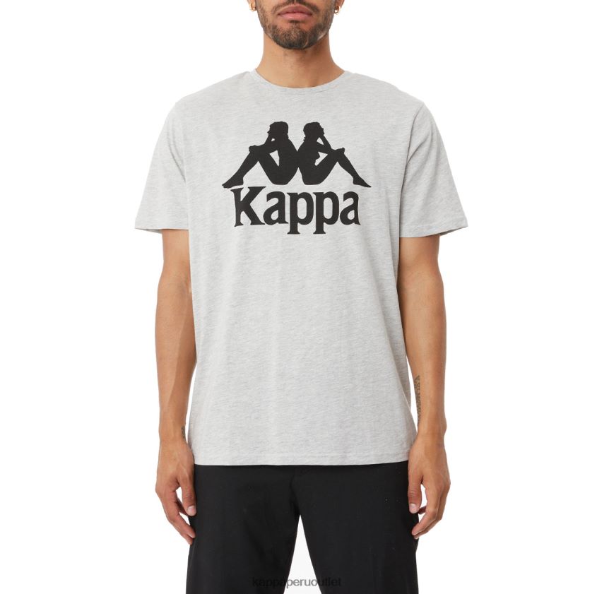Kappa hombres camiseta estessi autentica gris md mel negro 2XPNV6188