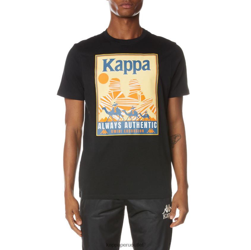 Kappa hombres camiseta osiris autentica negro azabache 2XPNV6163