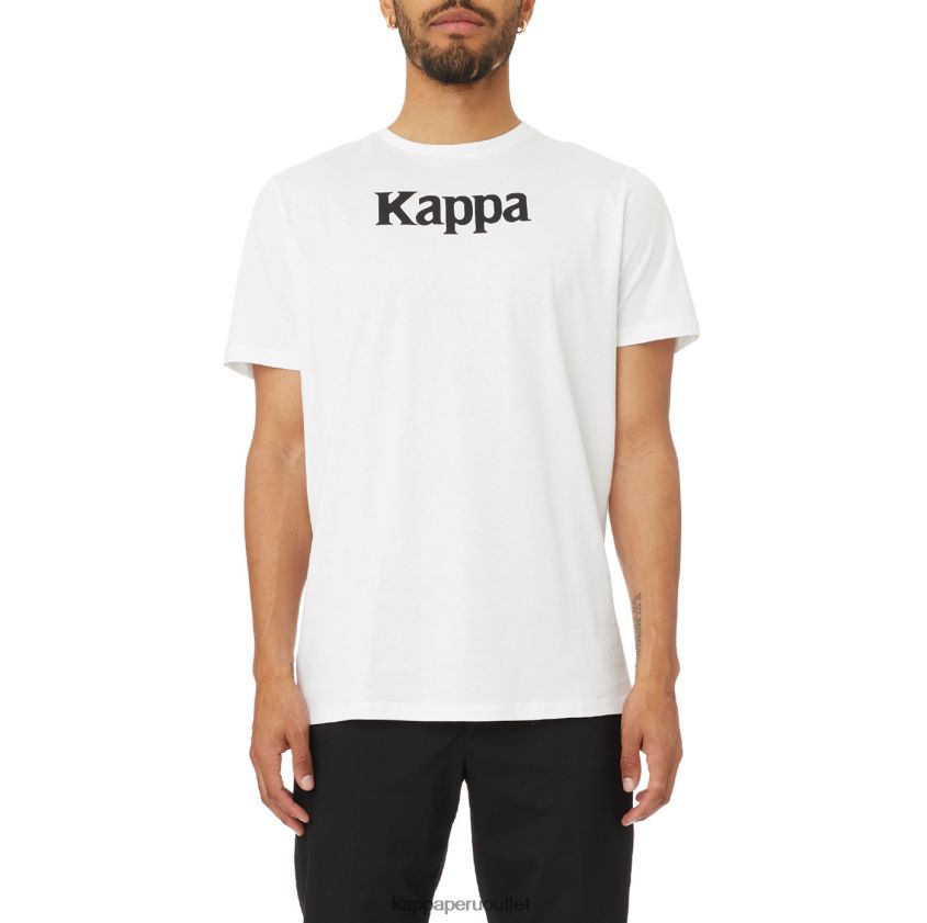 Kappa hombres camiseta runis autentica blanco negro 2XPNV6186