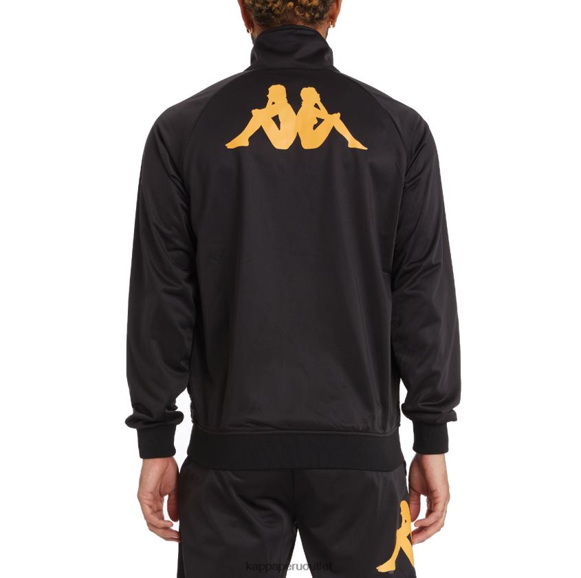 Kappa hombres chaqueta deportiva angost auténtica humo negro naranja 2XPNV69