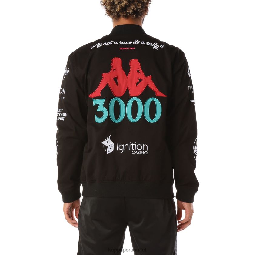 Kappa hombres auténtica chaqueta de gumball glicket negro 2XPNV687