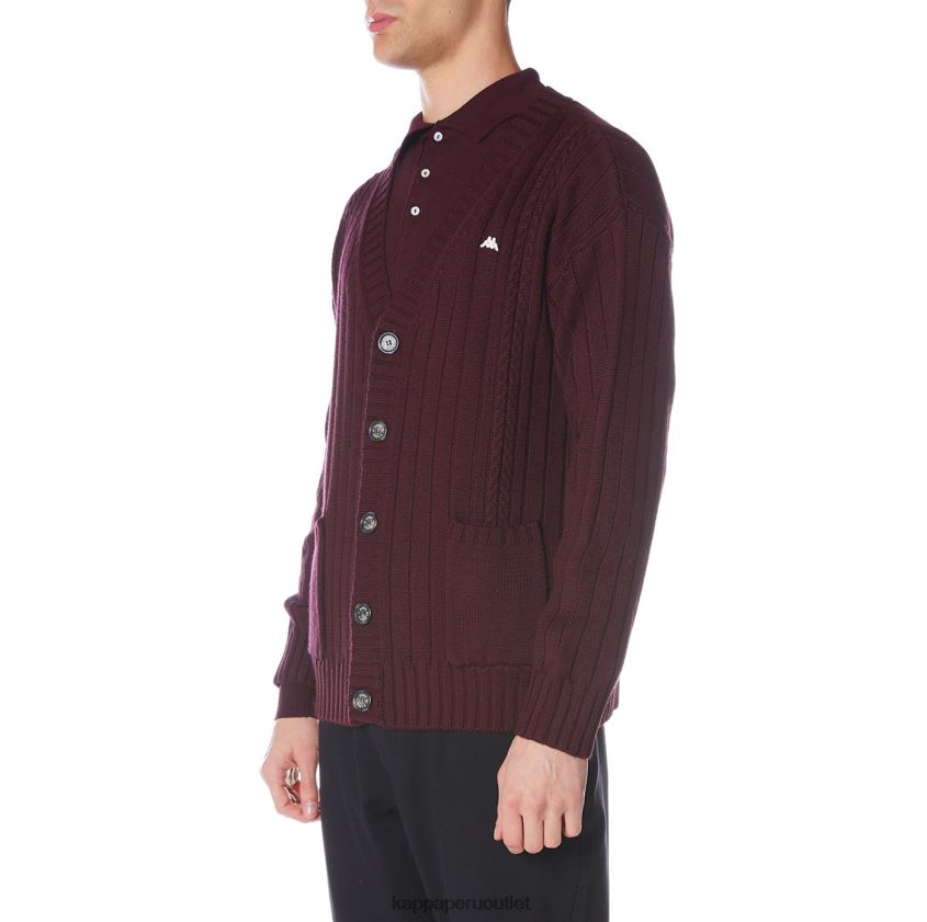 Kappa hombres bata giovani achird cardigan borgoña 2XPNV6100