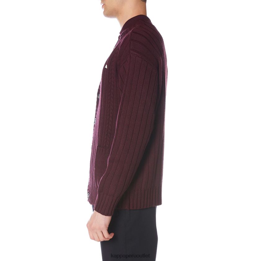 Kappa hombres bata giovani achird cardigan borgoña 2XPNV6100