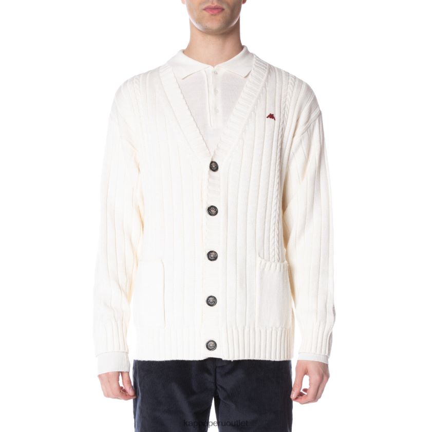 Kappa hombres bata giovani achird cardigan crema 2XPNV6102