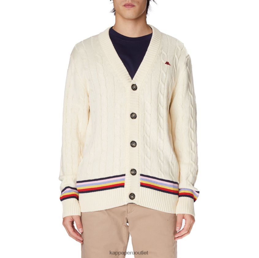 Kappa hombres bata giovani nihal cardigan crema 2XPNV688