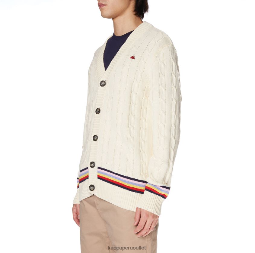 Kappa hombres bata giovani nihal cardigan crema 2XPNV688