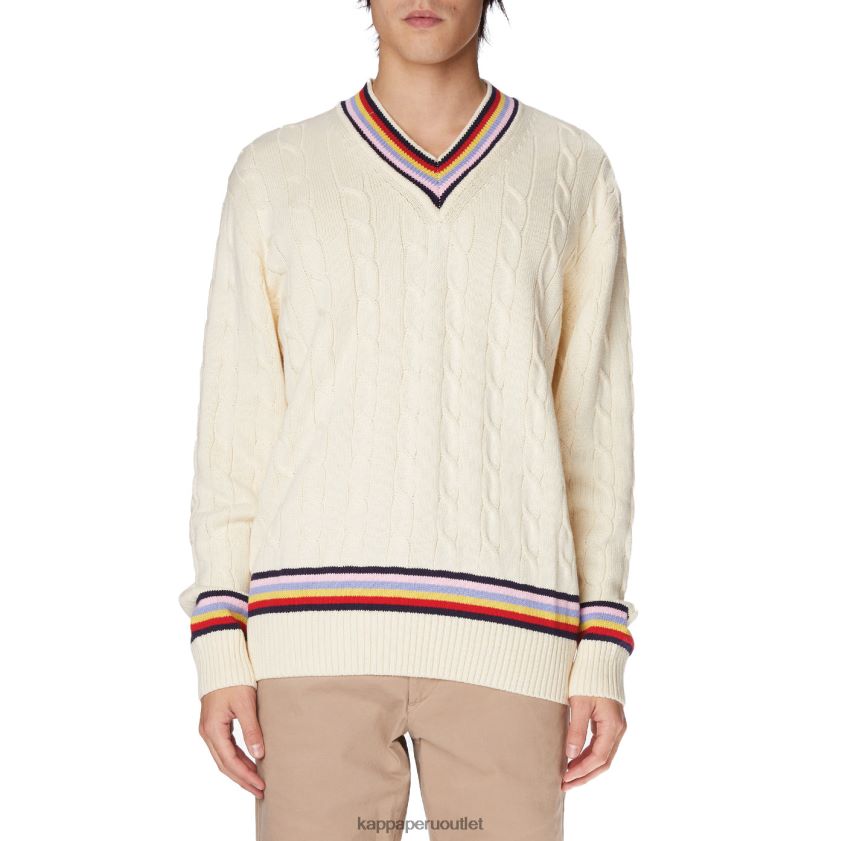 Kappa hombres bata giovani nunki suéter crema 2XPNV690