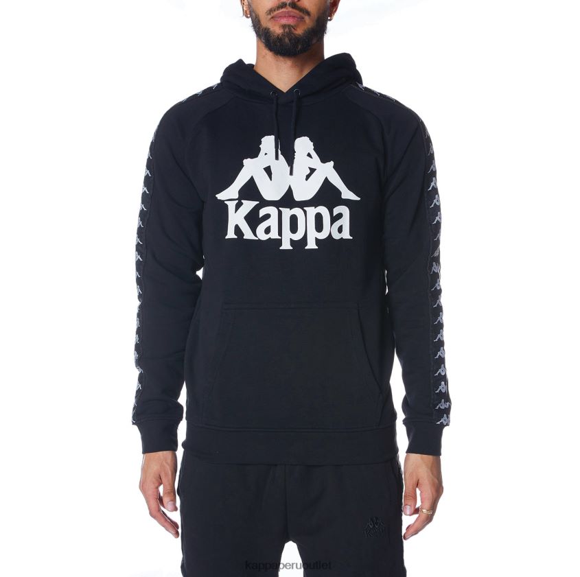 Kappa hombres sudadera con capucha 222 banda hurtado 2 blanco negro 2XPNV643