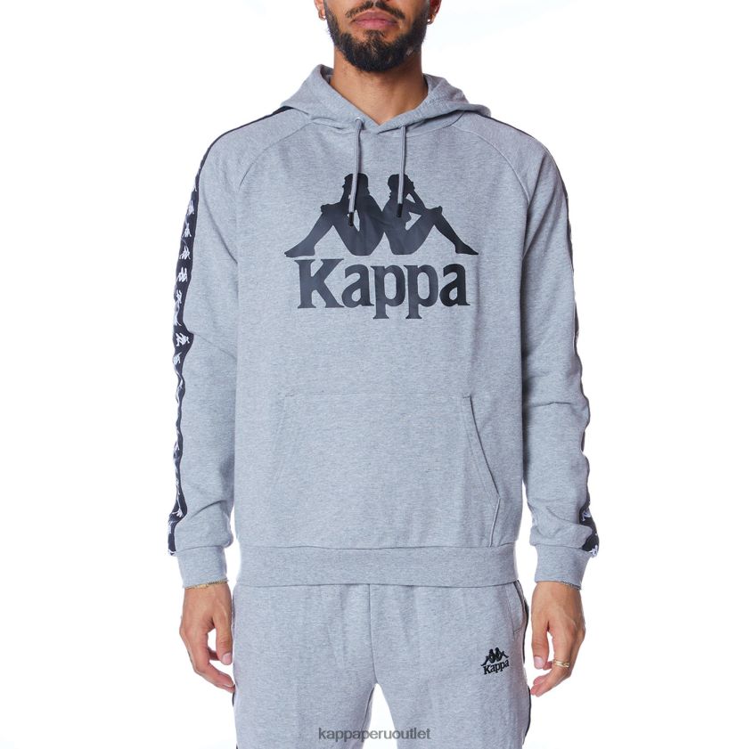Kappa hombres sudadera con capucha 222 banda hurtado 2 gris md mel negro 2XPNV645
