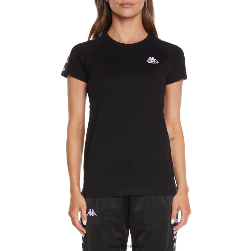 Kappa mujer camiseta 222 banda apan negro 2XPNV6384