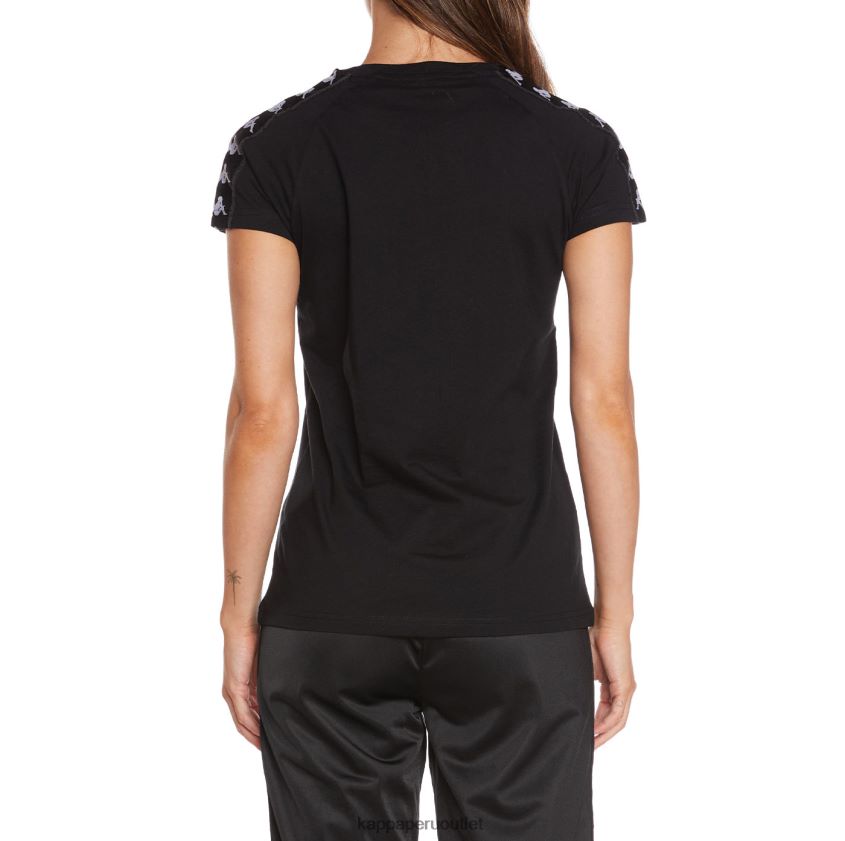 Kappa mujer camiseta 222 banda apan negro 2XPNV6384