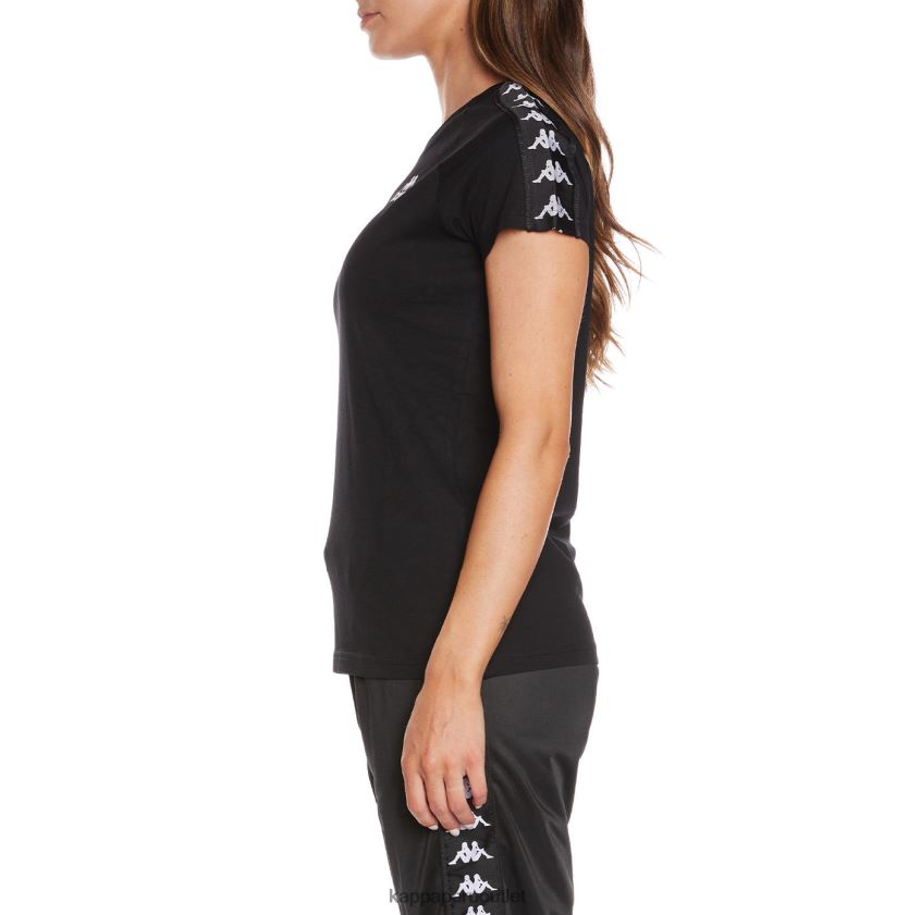 Kappa mujer camiseta 222 banda apan negro 2XPNV6384