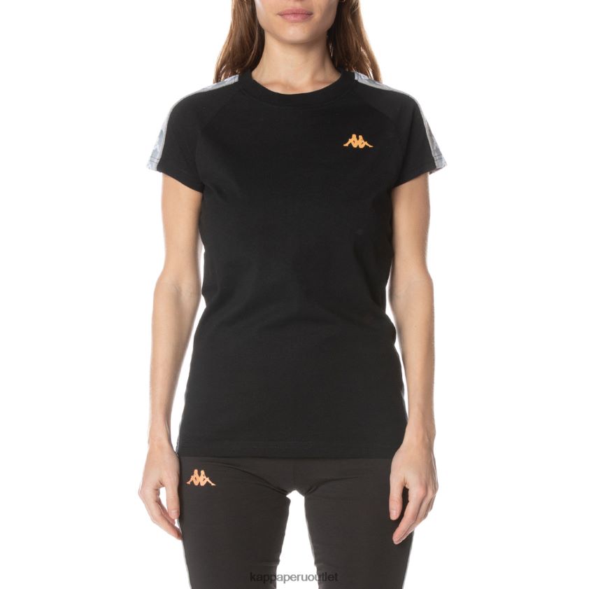 Kappa mujer camiseta 222 banda gapan negro azabache 2XPNV6380