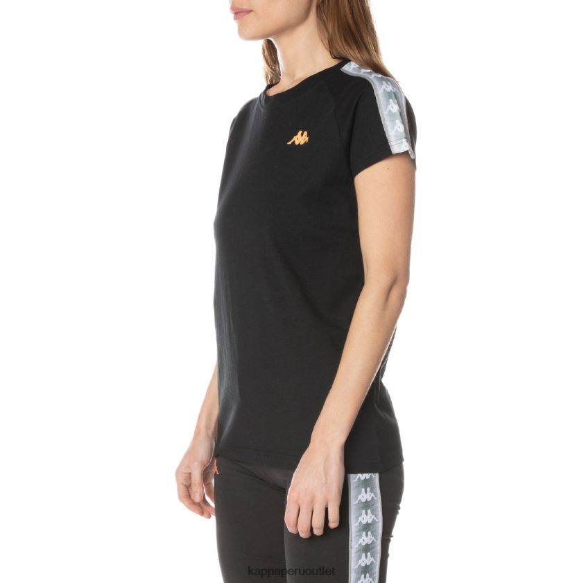 Kappa mujer camiseta 222 banda gapan negro azabache 2XPNV6380