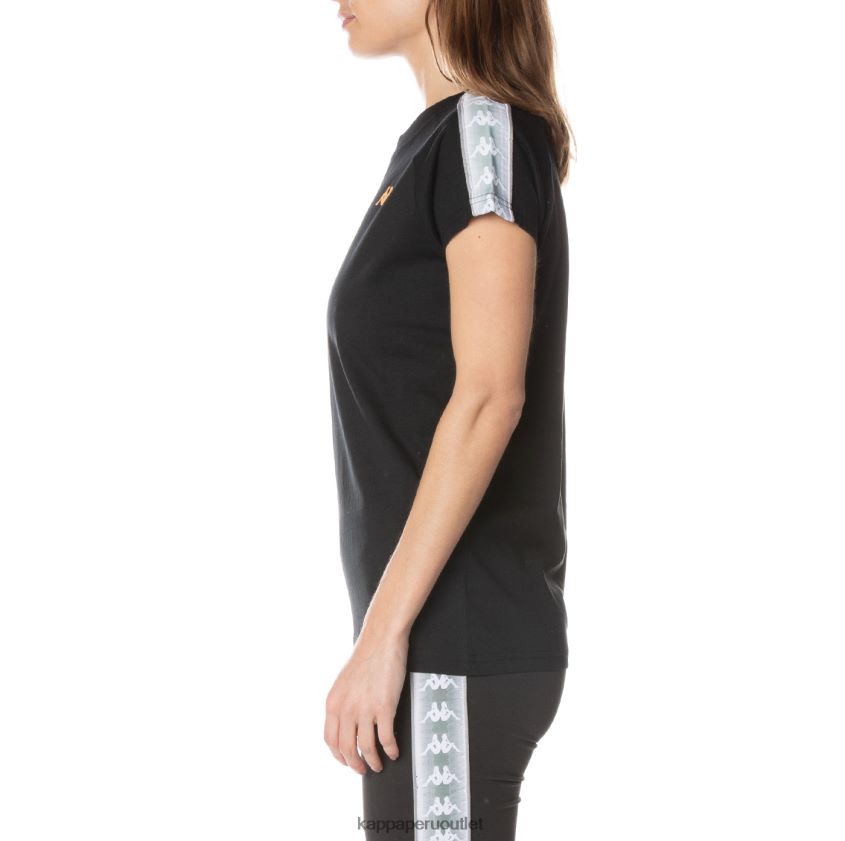Kappa mujer camiseta 222 banda gapan negro azabache 2XPNV6380