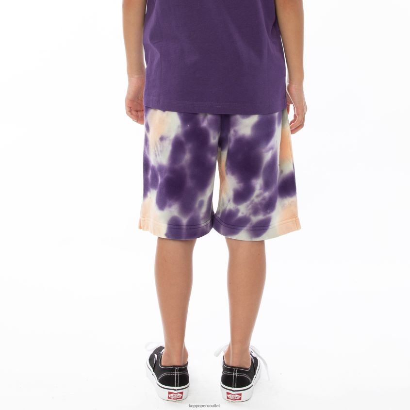 Kappa niños pantalones cortos teñidos anudados cyntu auténticos para niños crema brandy violeta tie-dye 2XPNV6817