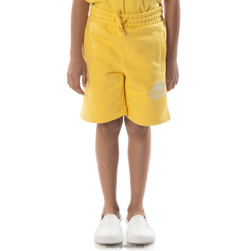 Kappa niños pantalones cortos uppsala auténticos para niños arena amarilla 2XPNV6797