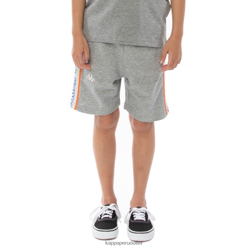 Kappa niños shorts asved con cinta del logo para niños roca blanca gris 2XPNV6816