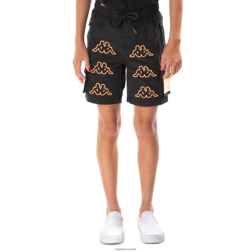 Kappa niños shorts cargo esso con cinta del logo para niños humo negro naranja 2XPNV6792