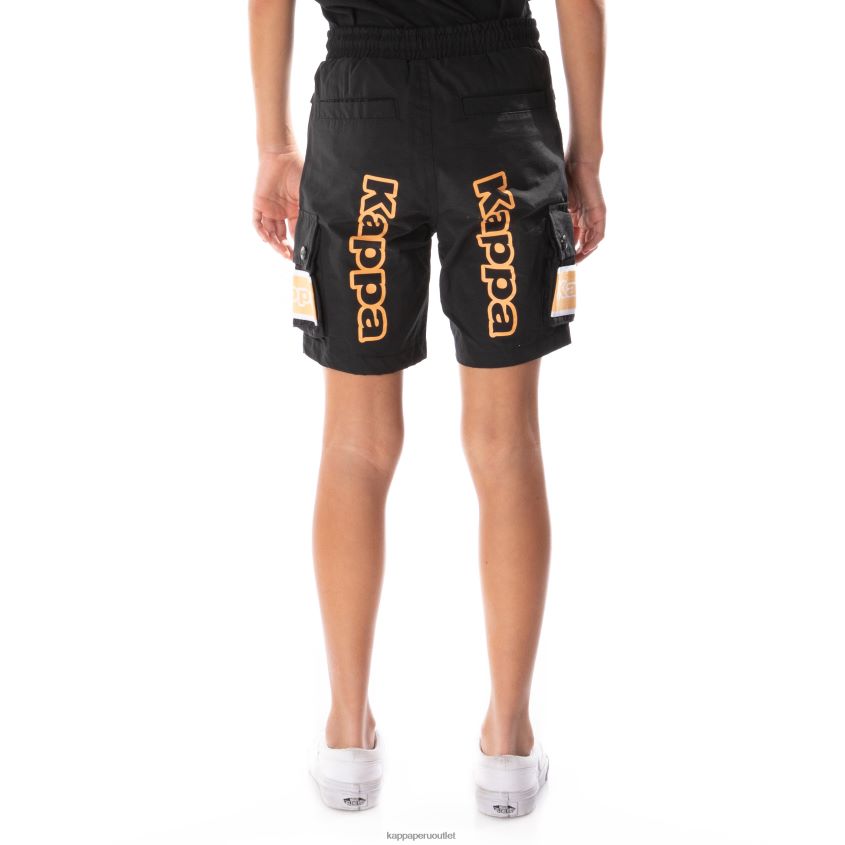 Kappa niños shorts cargo esso con cinta del logo para niños humo negro naranja 2XPNV6792