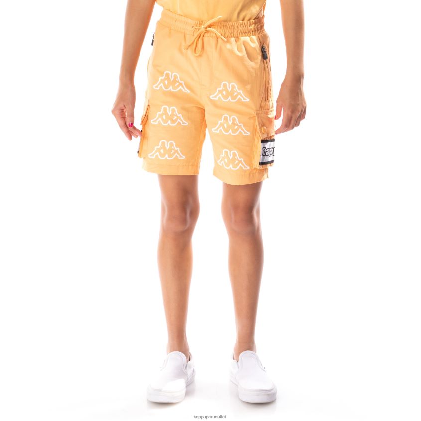 Kappa niños shorts cargo esso con cinta del logo para niños naranja claro 2XPNV6791