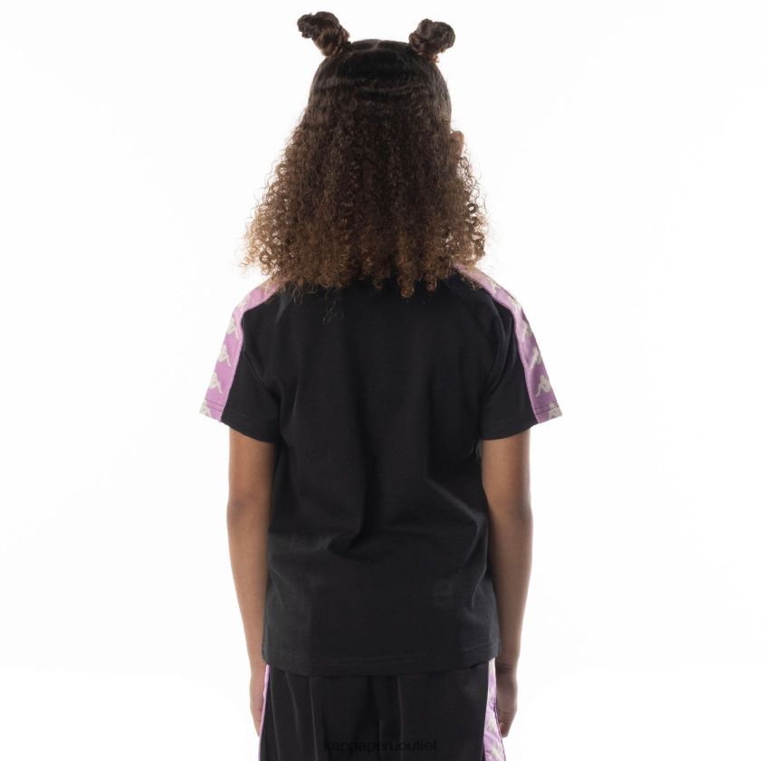 Kappa niños camiseta 222 banda balima niño violeta humo negro 2XPNV6698