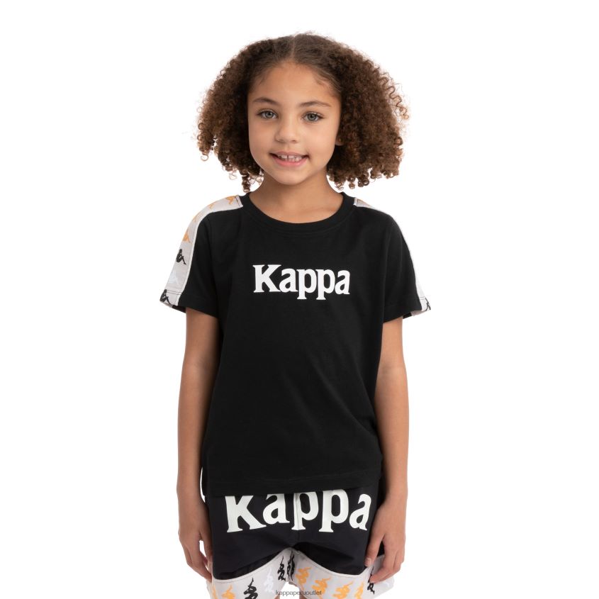 Kappa niños camiseta 222 banda deto 2 niños humo negro 2XPNV6733