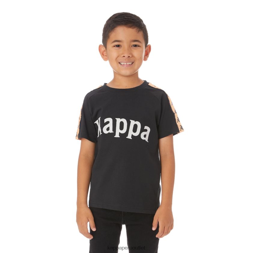 Kappa niños camiseta 222 banda deto niño negro 2XPNV6779