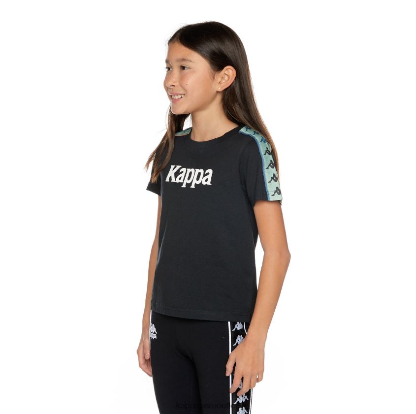 Kappa niños camiseta 222 banda mars niño salvia humo negro 2XPNV6660