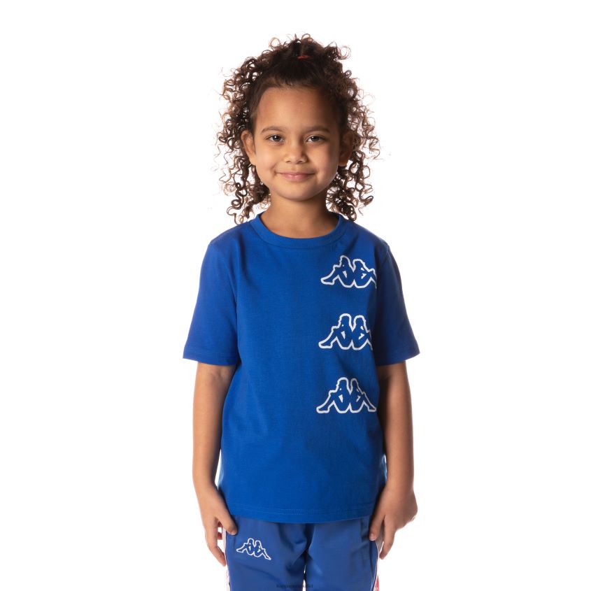 Kappa niños camiseta aomix con cinta con logo para niños azul 2XPNV6703